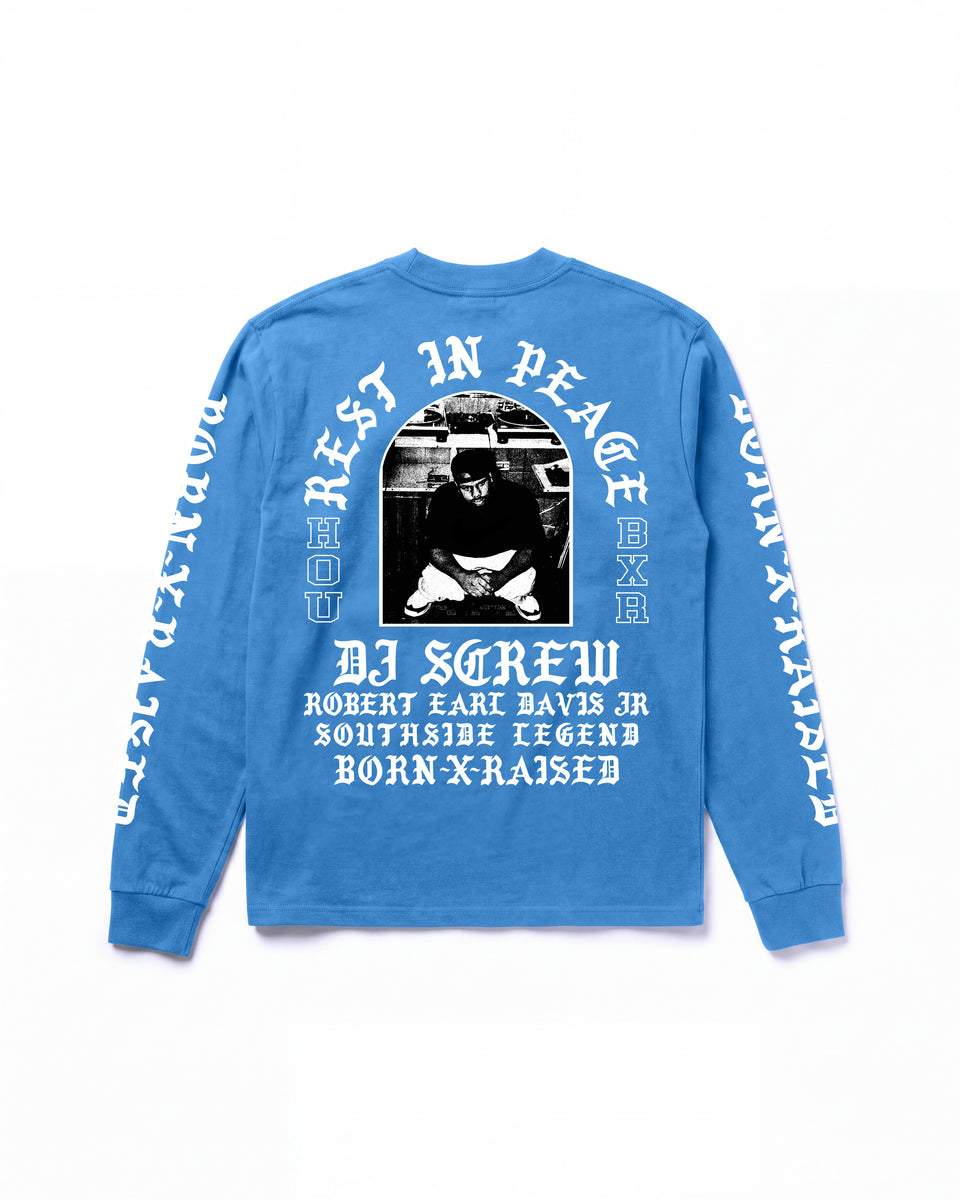 BORN X RAISED + TEXANS + DJ SCREW MEMORIAL LONGSLEEVE TEE: LIGHT