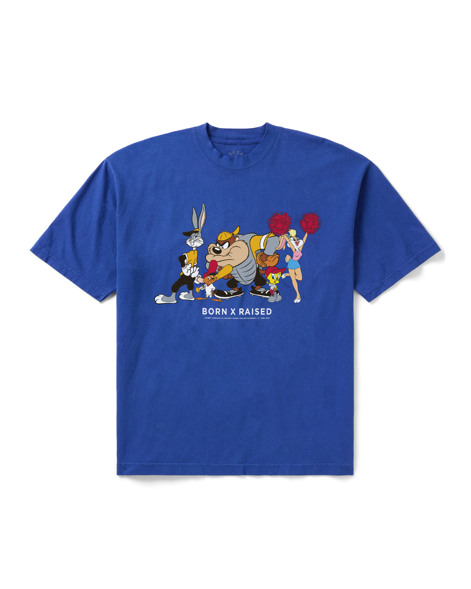BORN X RAISED + LOONEY TUNES HOMETEAM TEE: ROYAL BLUE – Born X Raised