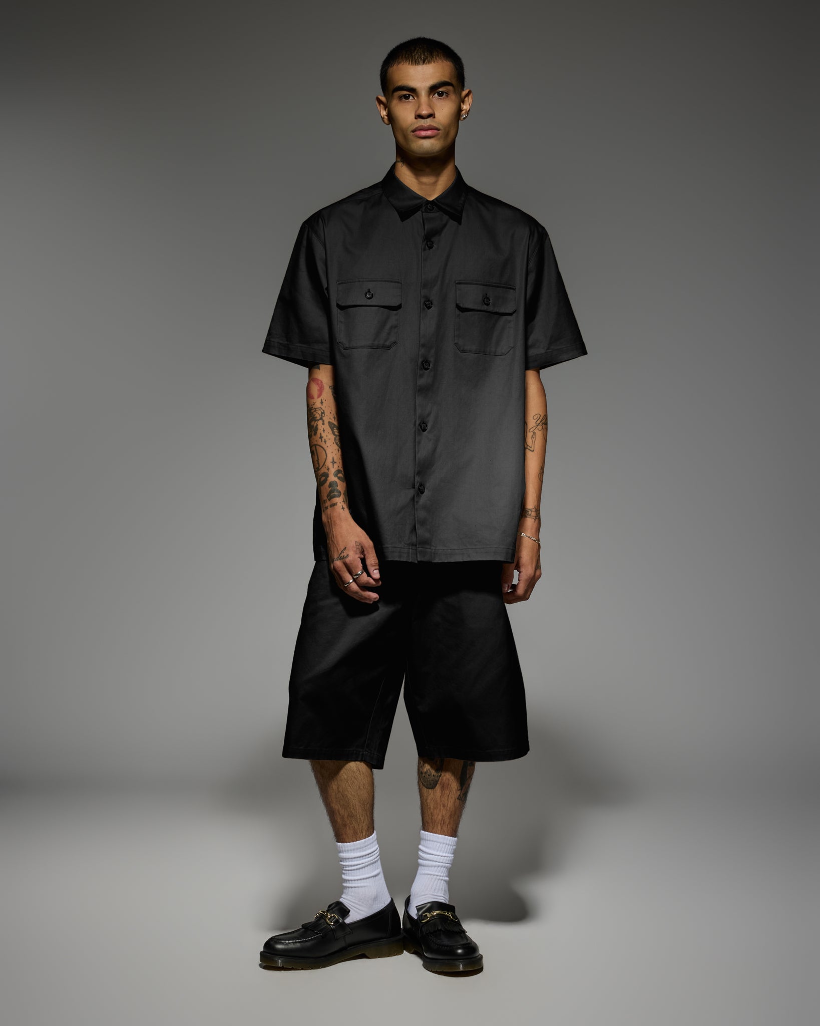 BXR ARCH WORK SHIRT: BLACK – Born X Raised