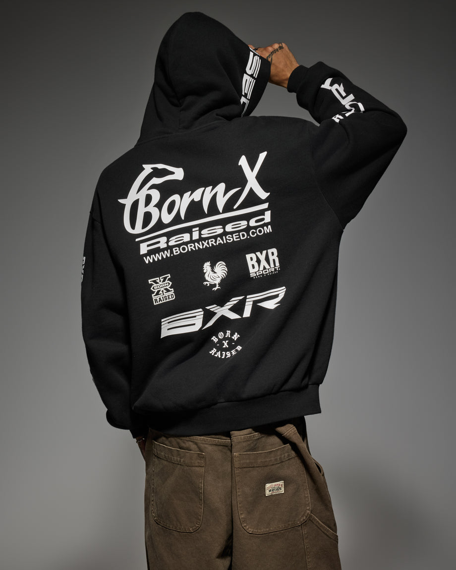 PARLAY ZIP-UP HOODIE: BLACK – Born X Raised
