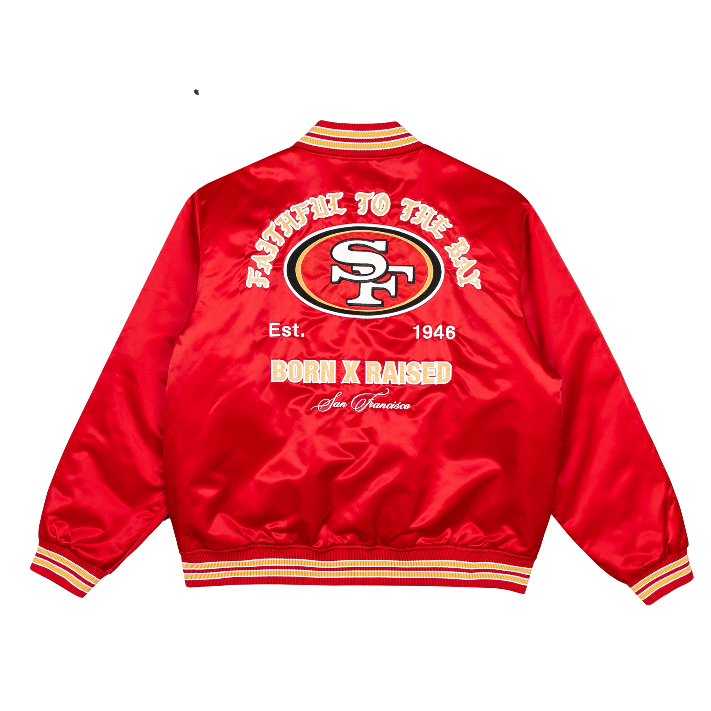 San Francisco 49ers スタジャン BORN X RAISED + 49ERS STADIUM JACKET: RED – Born X Raised