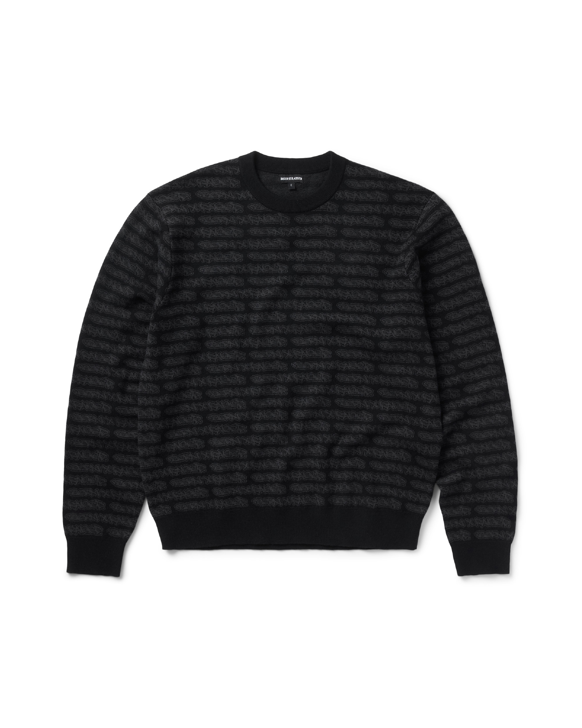 ALL OVER TAG KNIT SWEATER: BLACK – Born X Raised