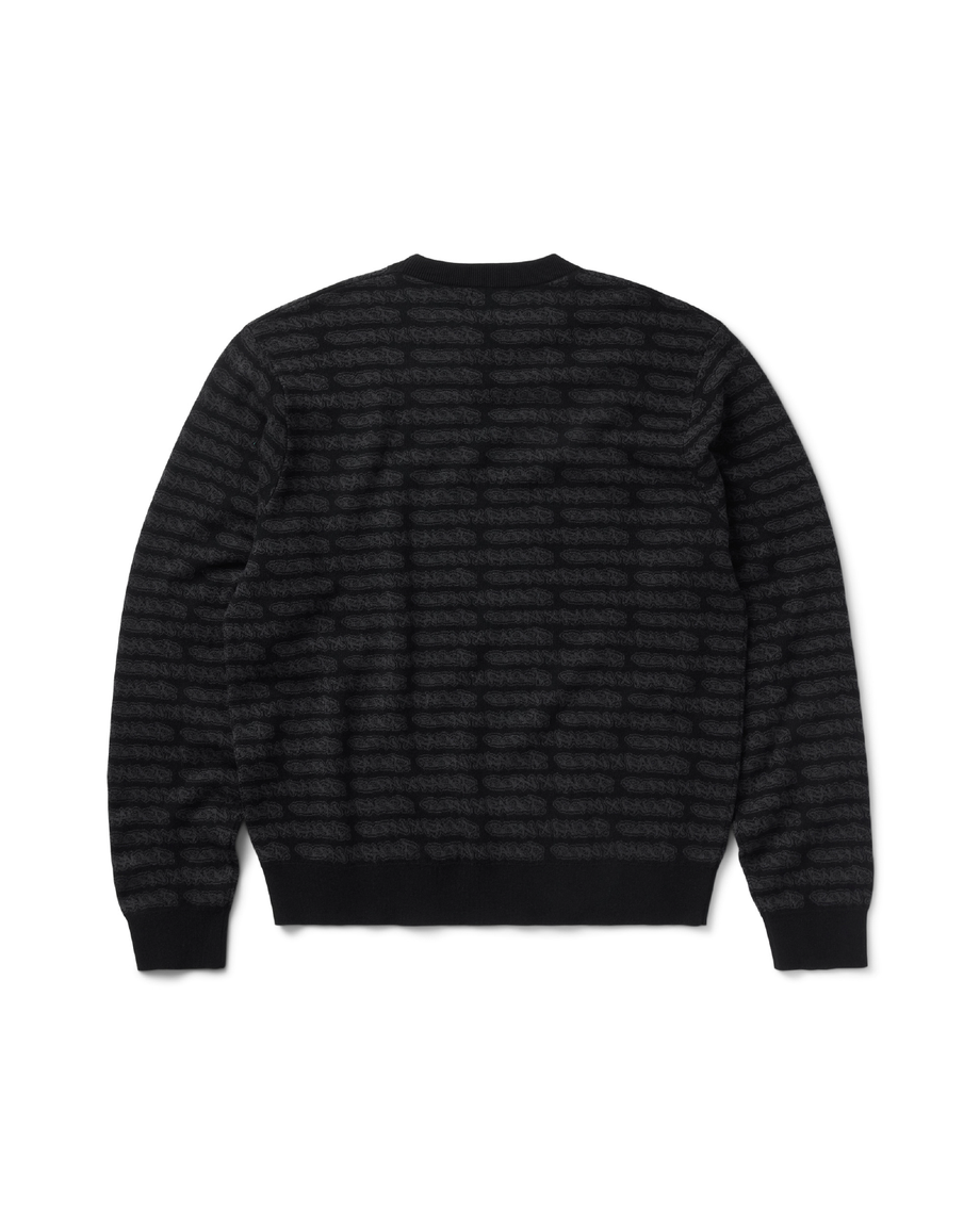 ALL OVER TAG KNIT SWEATER: BLACK – Born X Raised