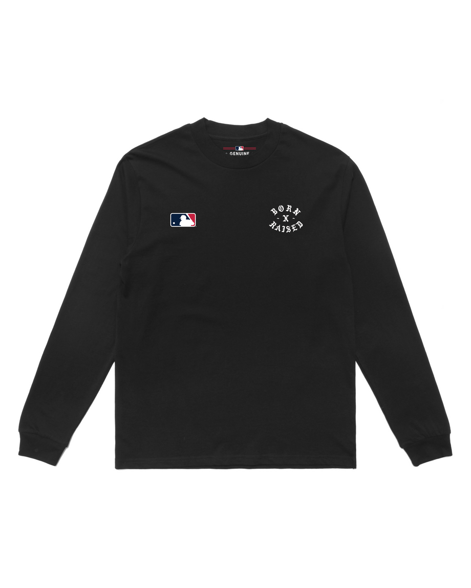 BORN X RAISED + MLB SHOULDER TO SHOULDER LONGSLEEVE: BLACK – Born