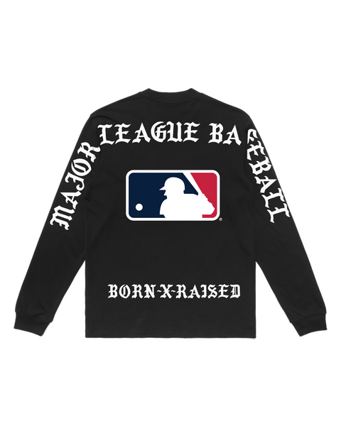 BORN X RAISED + MLB SHOULDER TO SHOULDER LONGSLEEVE: BLACK – Born