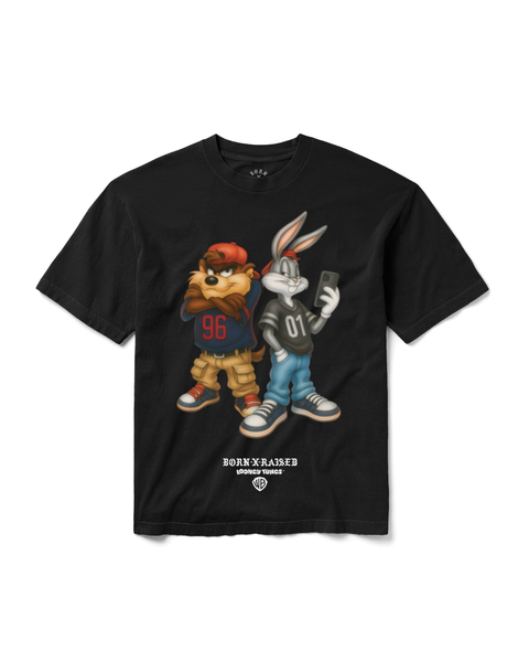 BORN X RAISED + LOONEY TUNES BACK TO BACK TEE: BLACK – Born X Raised