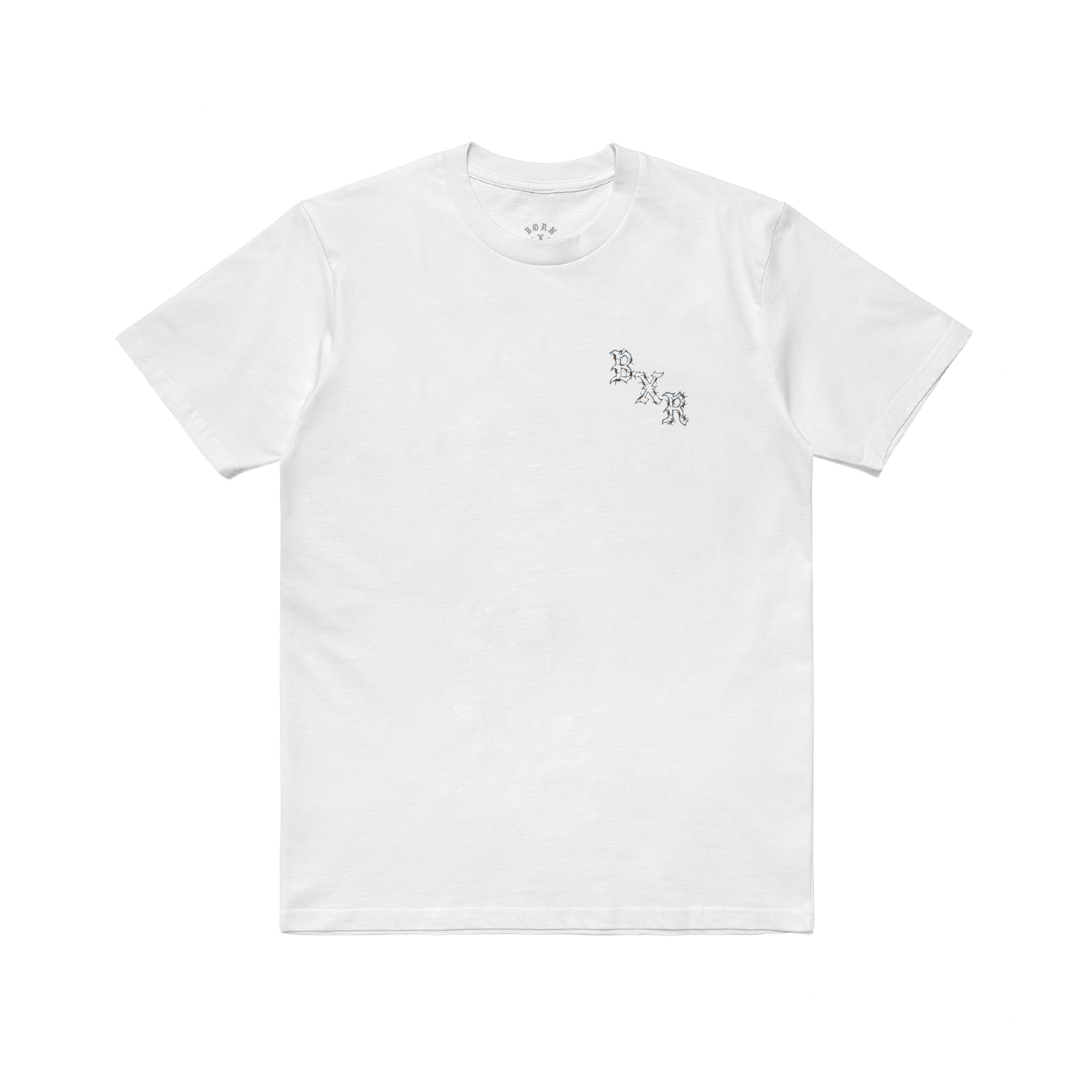 BARBED WIRE ROCKER TEE: WHITE – Born X Raised