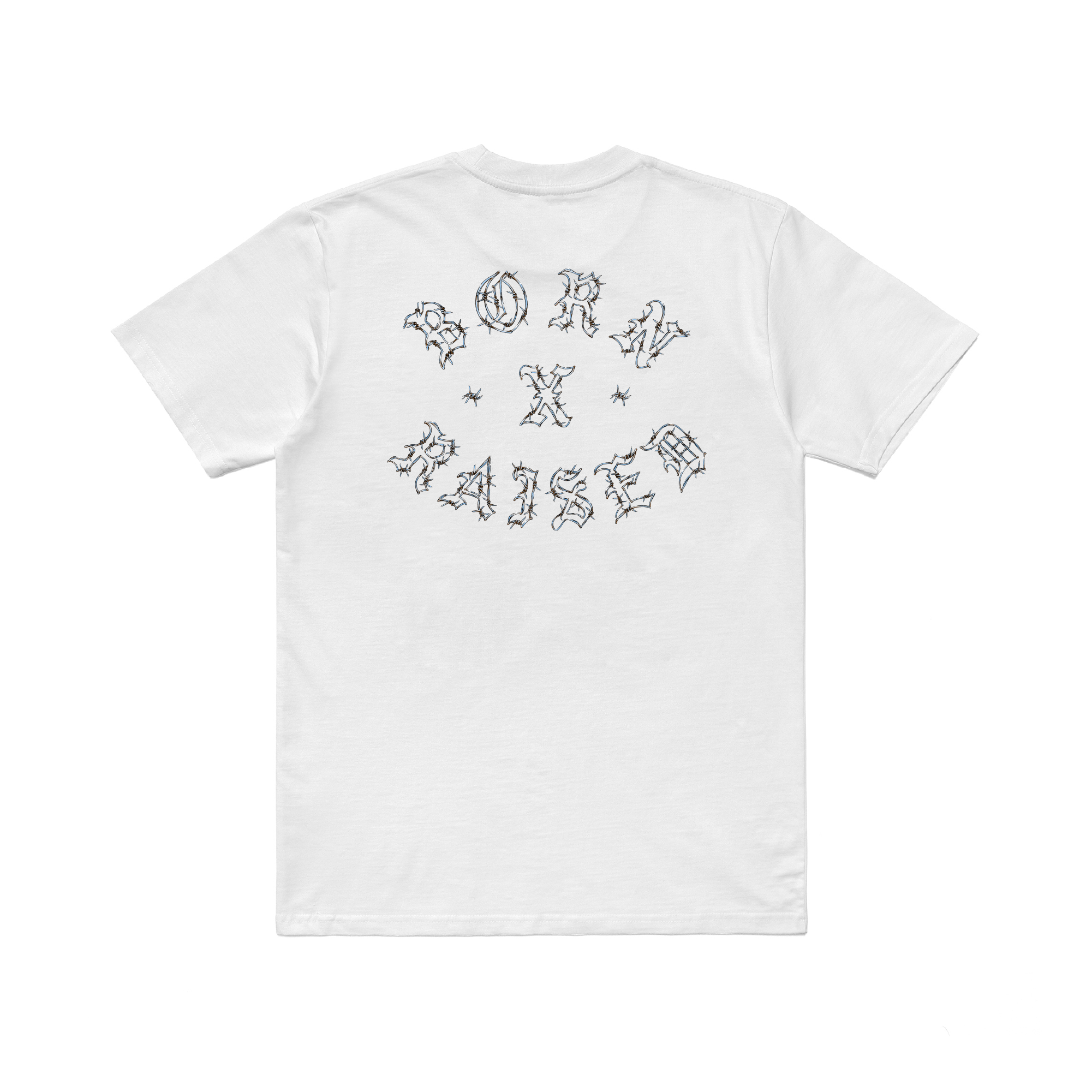 BARBED WIRE ROCKER TEE: WHITE – Born X Raised