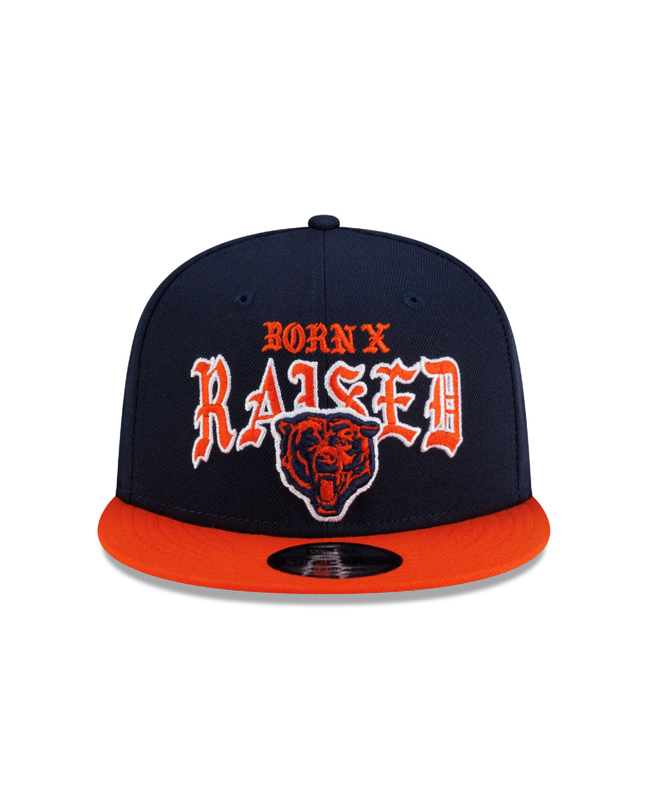 BORN X RAISED + BEARS OLD ENGLISH SNAPBACK: DARK NAVY / ORANGE
