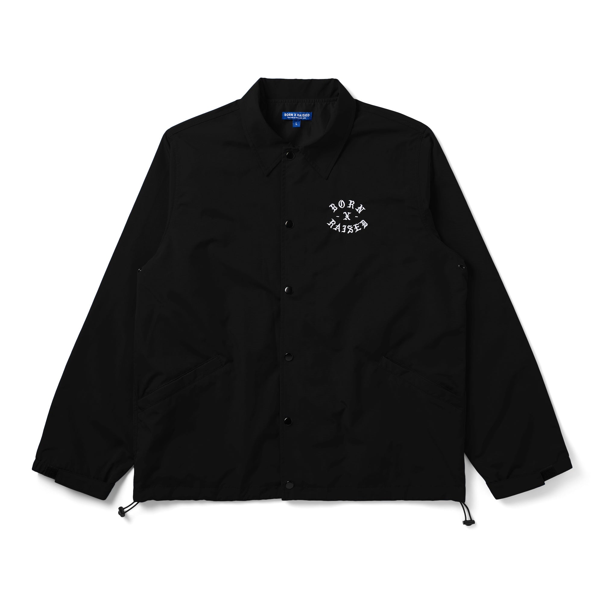 EMBROIDERED ROCKER COACH JACKET: BLACK – Born X Raised