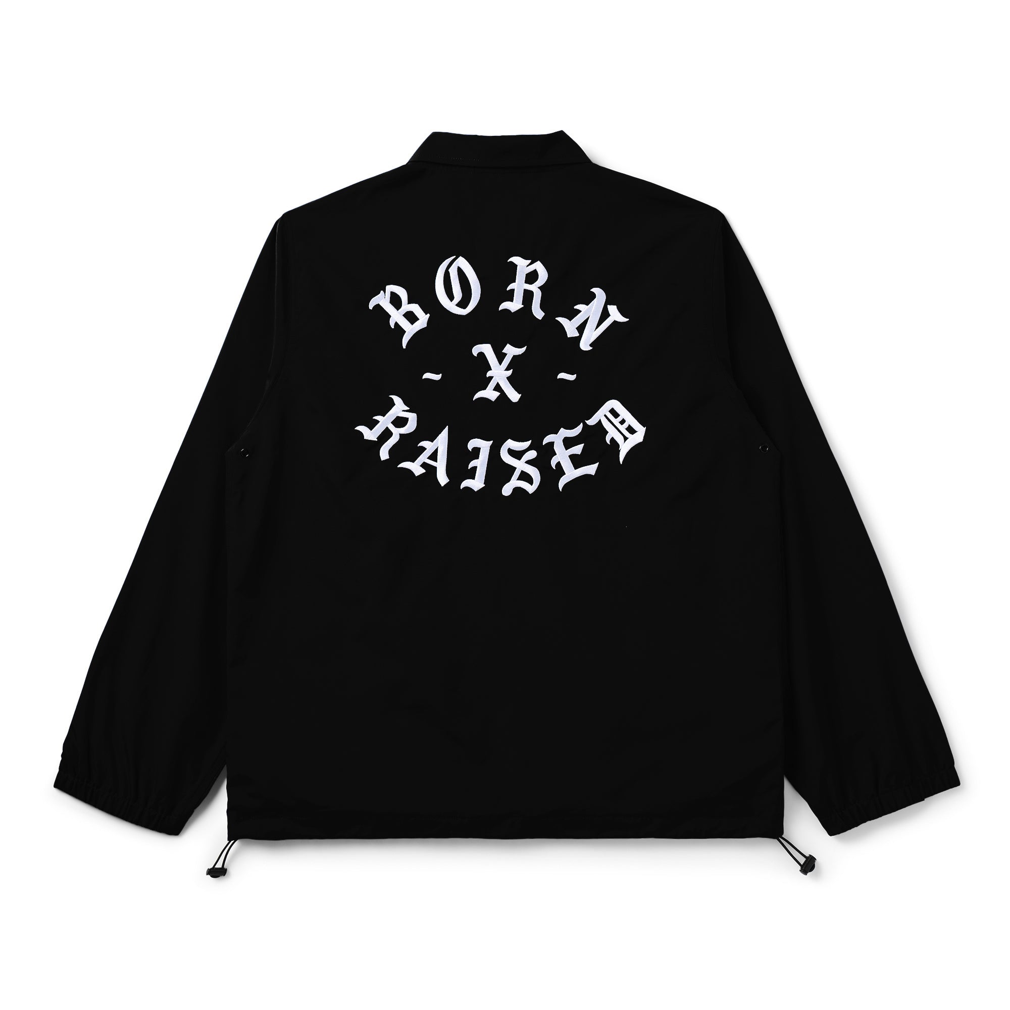 EMBROIDERED ROCKER COACH JACKET: BLACK – Born X Raised