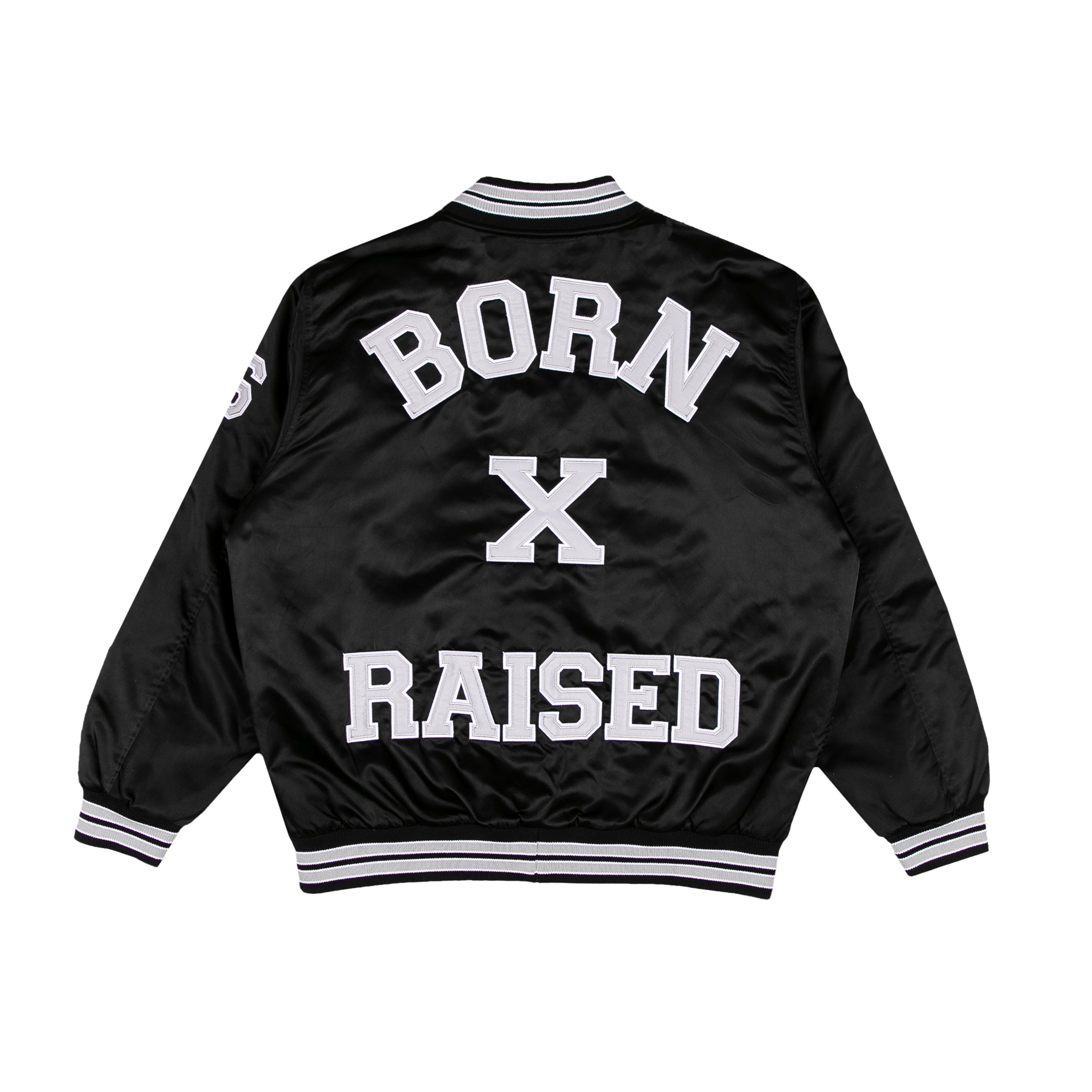 COLLEGE STADIUM JACKET: BLACK – Born X Raised