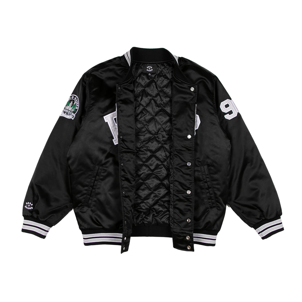 COLLEGE STADIUM JACKET: BLACK – Born X Raised