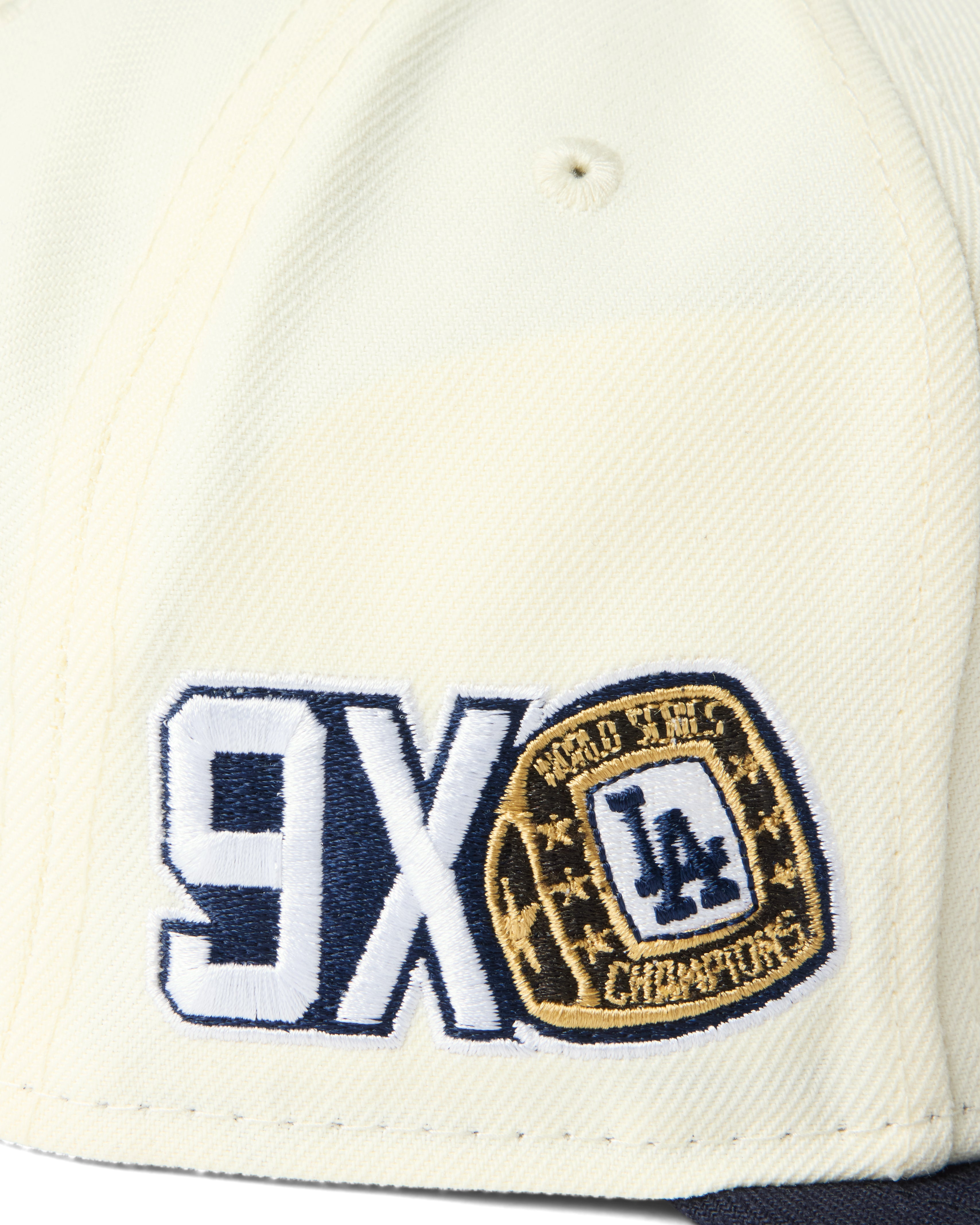 NEW ERA BORN X RAISED + DODGERS 9X CHAMPS FITTED: CREAM / NAVY