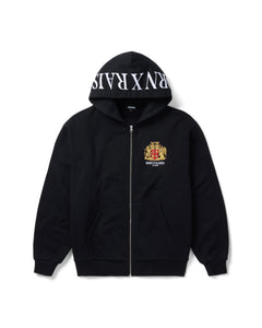 CREST ZIP-UP HOODIE: BLACK – Born X Raised