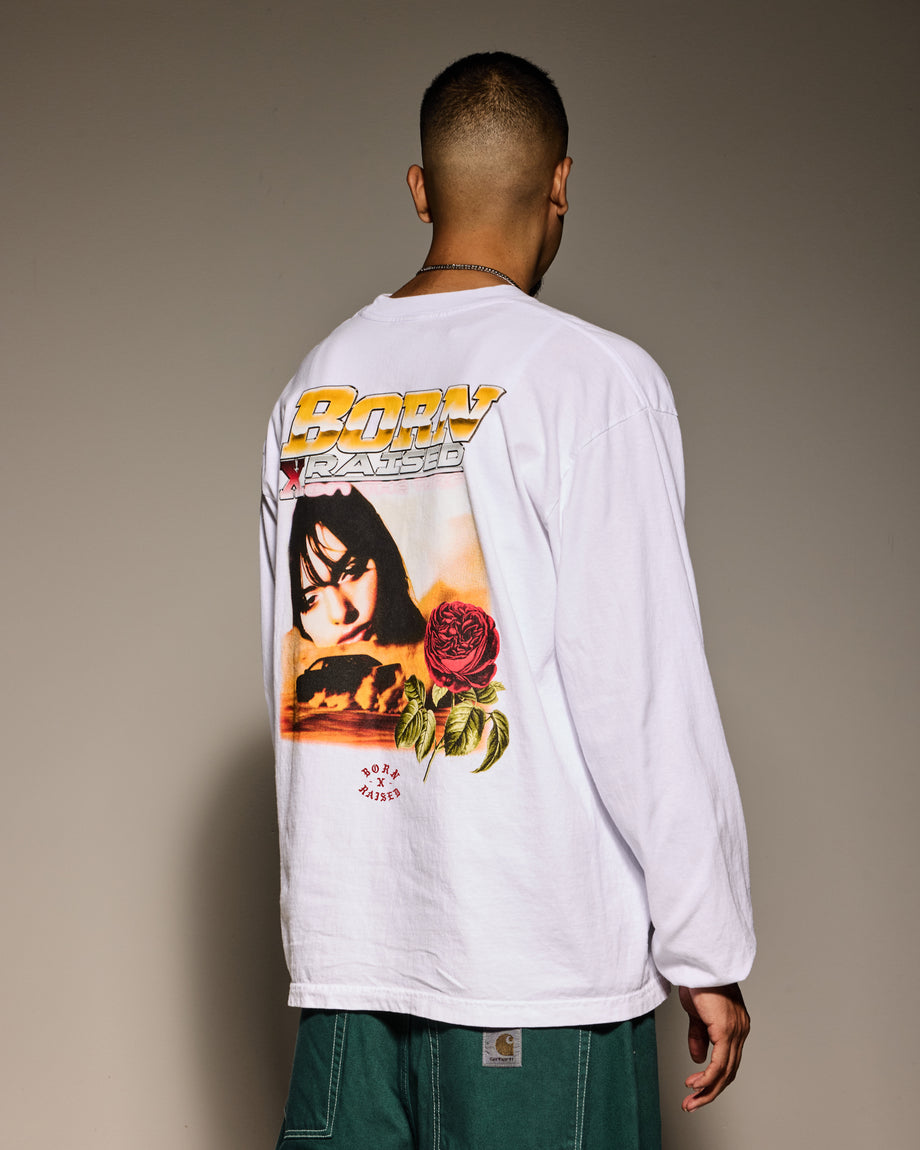 DRIFTER LONGSLEEVE: WHITE – Born X Raised