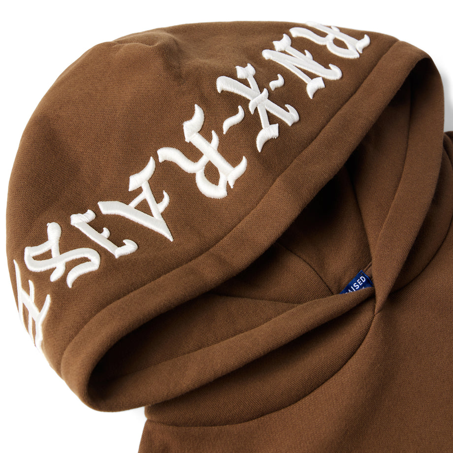BXR EMBROIDERED HOODIE: WALNUT – Born X Raised