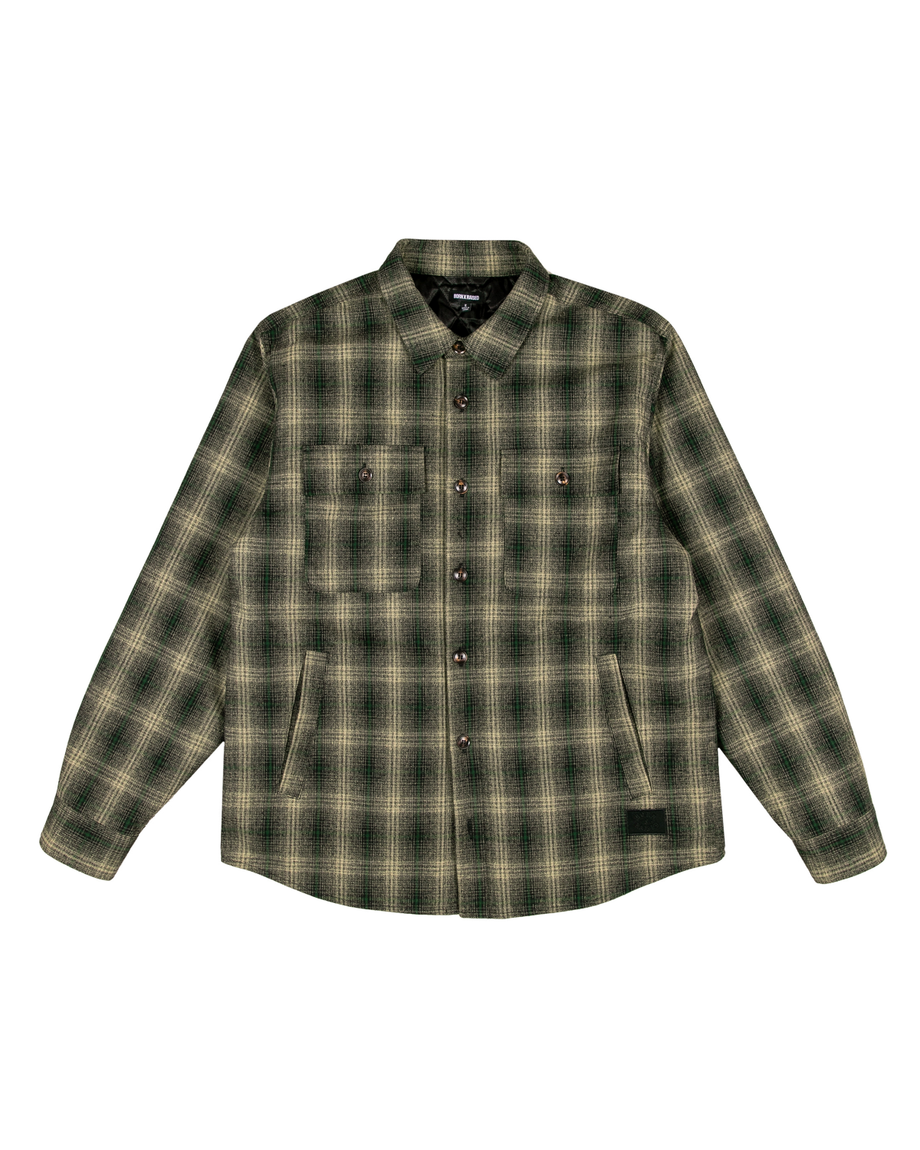 BORN X RAISED OVERSIZED フランネルシャツジャケット OVERSIZED FLANNEL SHIRT JACKET: GREEN / BLACK – Born X Raised