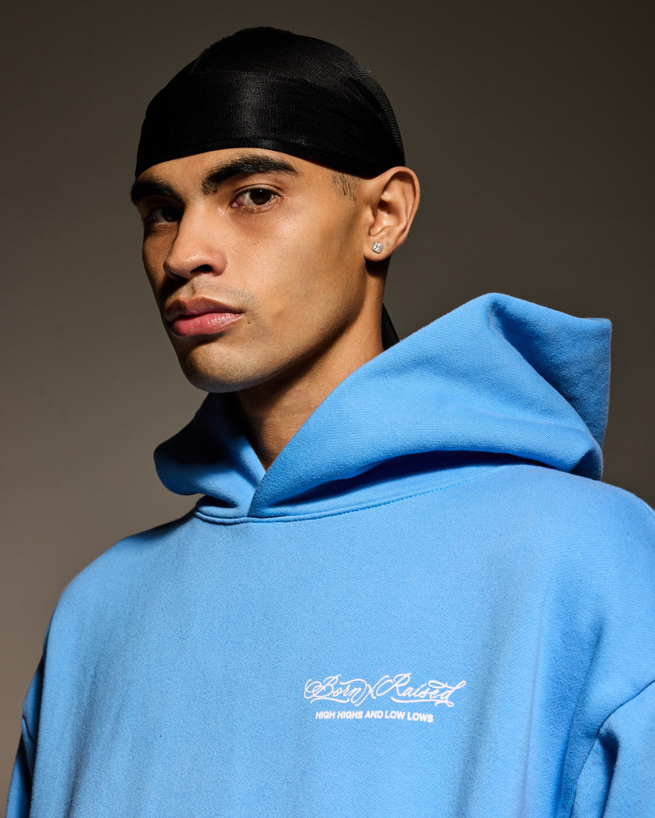 HIGH HIGHS & LOW LOWS HOODIE: SLATE BLUE – Born X Raised