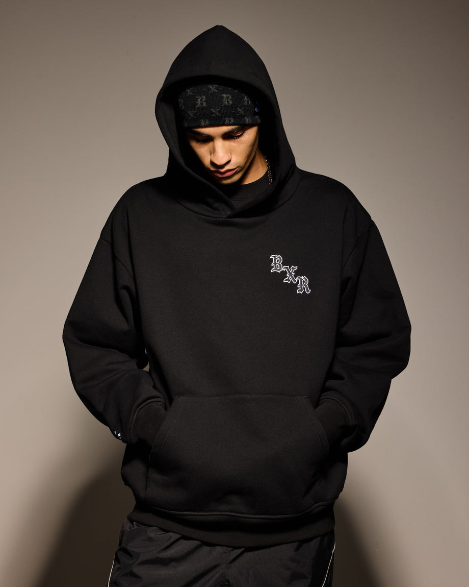BXR JUMBO ARCH HOODIE: BLACK – Born X Raised
