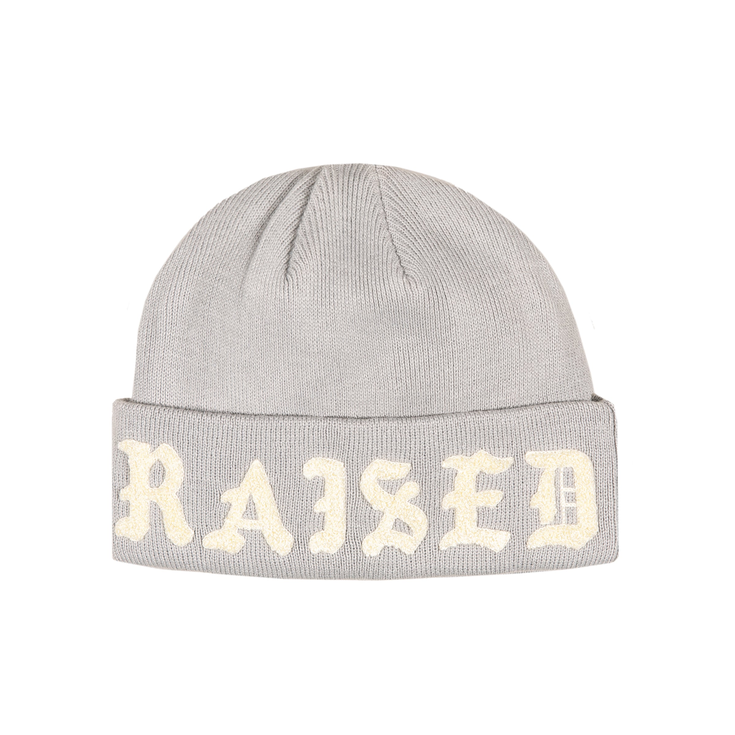 BXR KNIT BEANIE: GREY / CREAM – Born X Raised