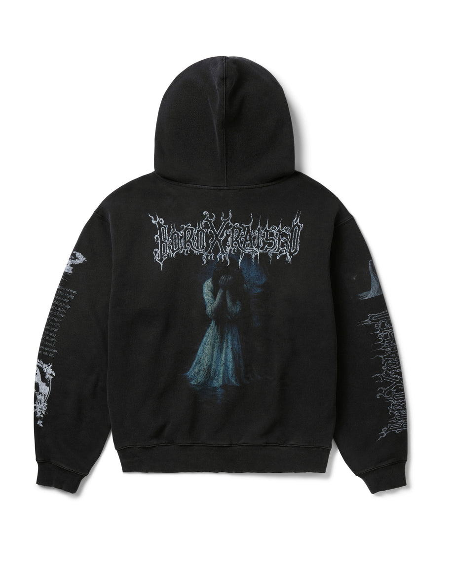 LLORONA ZIP-UP HOODIE: VINTAGE BLACK – Born X Raised