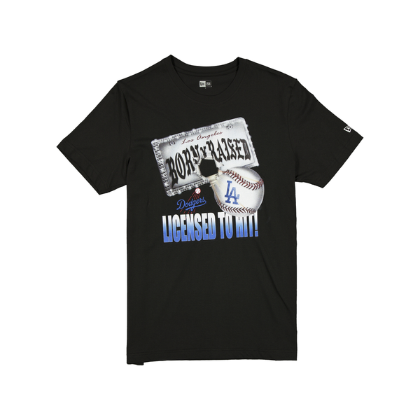 BORN X RAISED + DODGERS LICENSED TO HIT TEE: BLACK – Born X