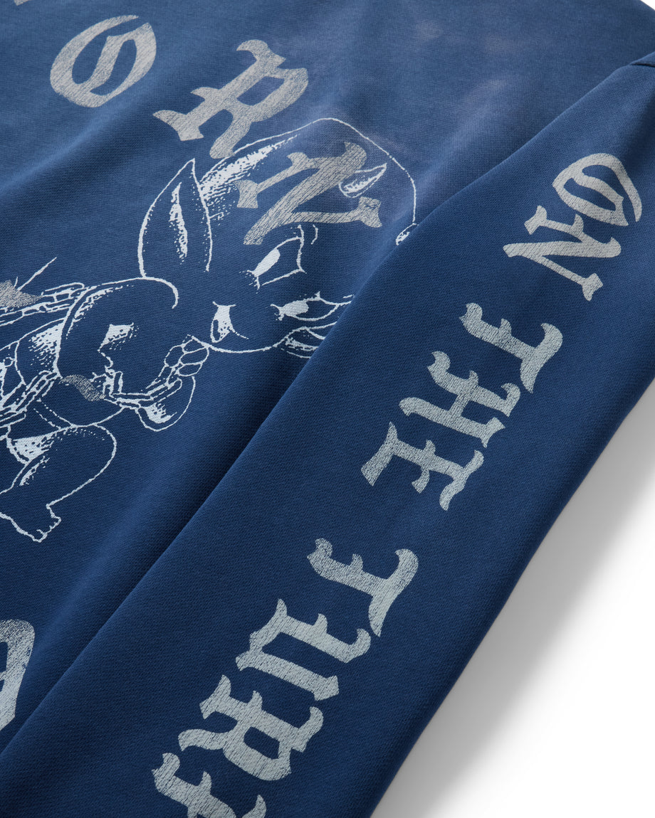 LIL DEVIL ROCKER CREWNECK: VINTAGE BLUE – Born X Raised