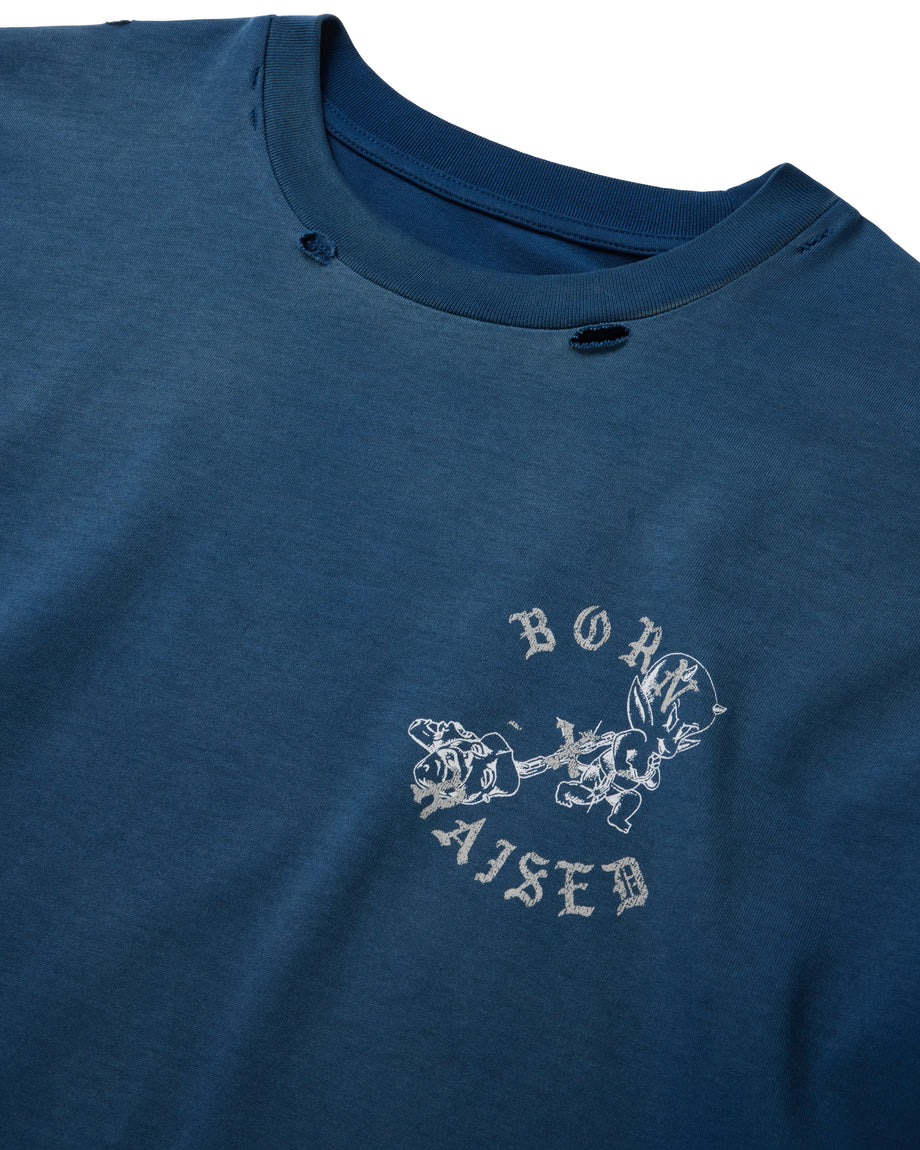 LIL DEVIL ROCKER TEE: VINTAGE BLUE – Born X Raised