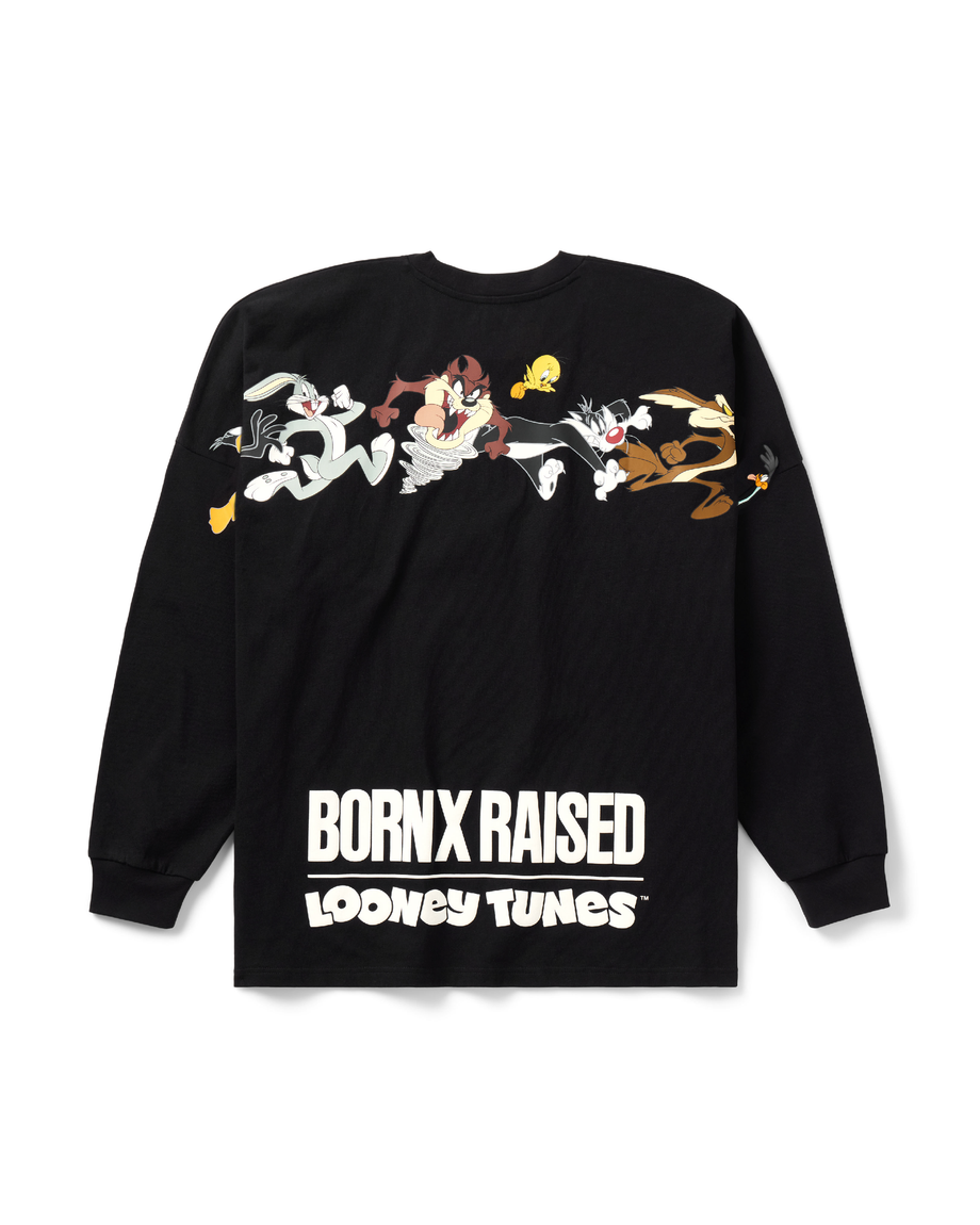 BORN X RAISED + LOONEY TUNES LINE-UP LONGSLEEVE: BLACK – Born X Raised
