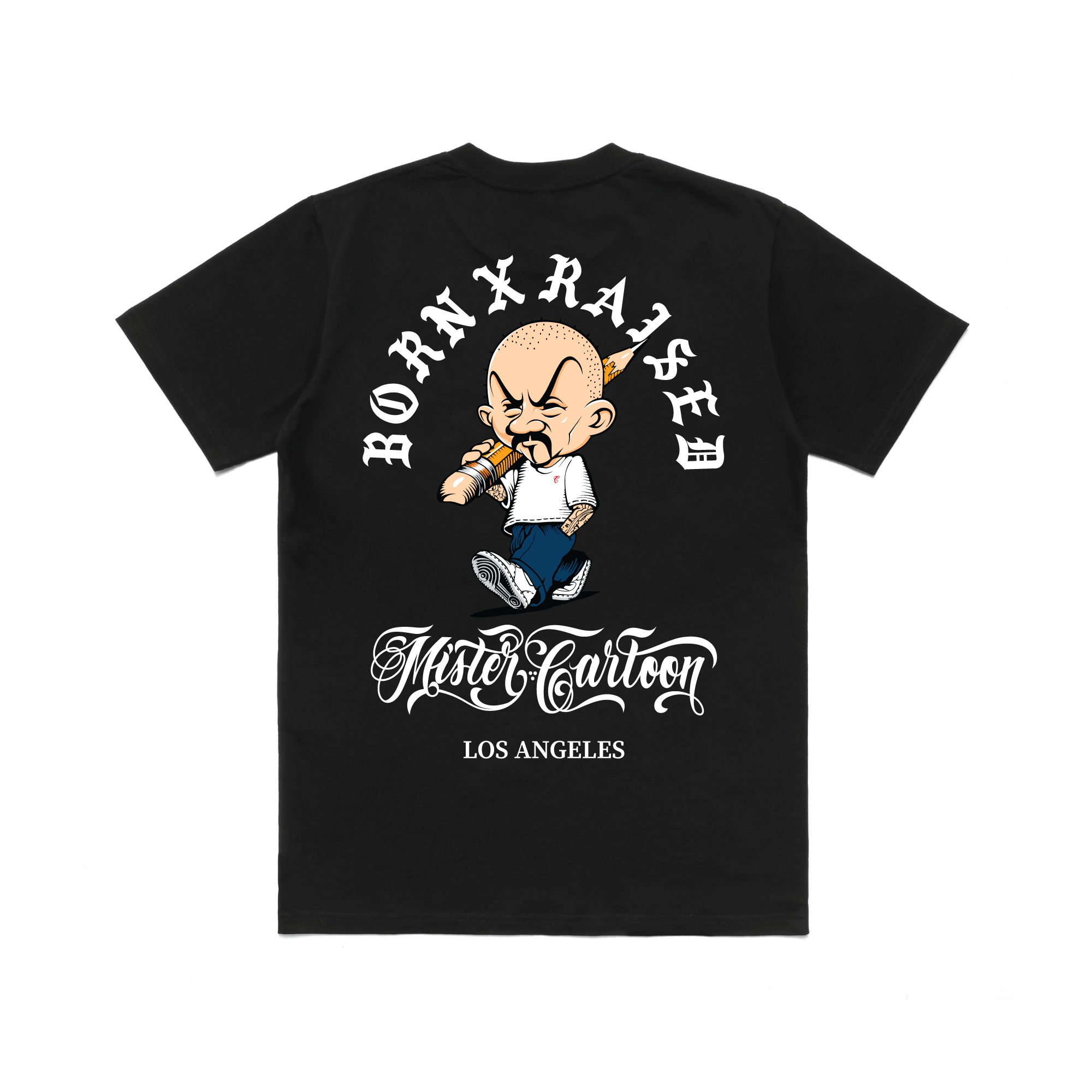 MrCartoon born&raised Tシャツ BORN X RAISED + MR CARTOON PENCIL HEAD TEE: BLACK – Born X