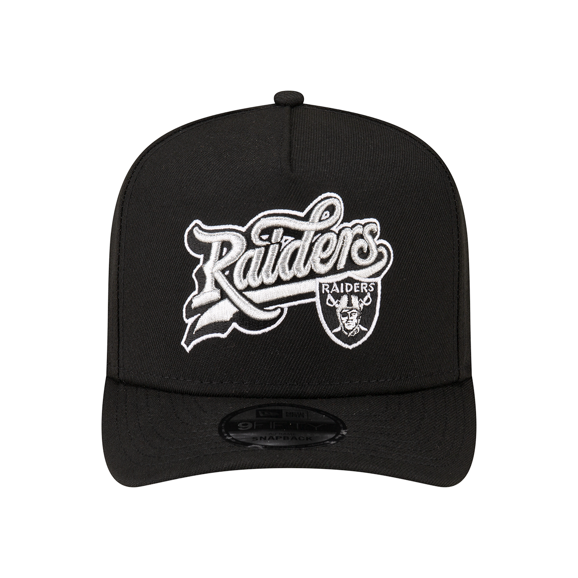 BORN X RAISED + RAIDERS PRO SCRIPT A-FRAME SNAPBACK: BLACK BORN X RAISED + RAIDERS PRO SCRIPT A-FRAME SNAPBACK: BLACK