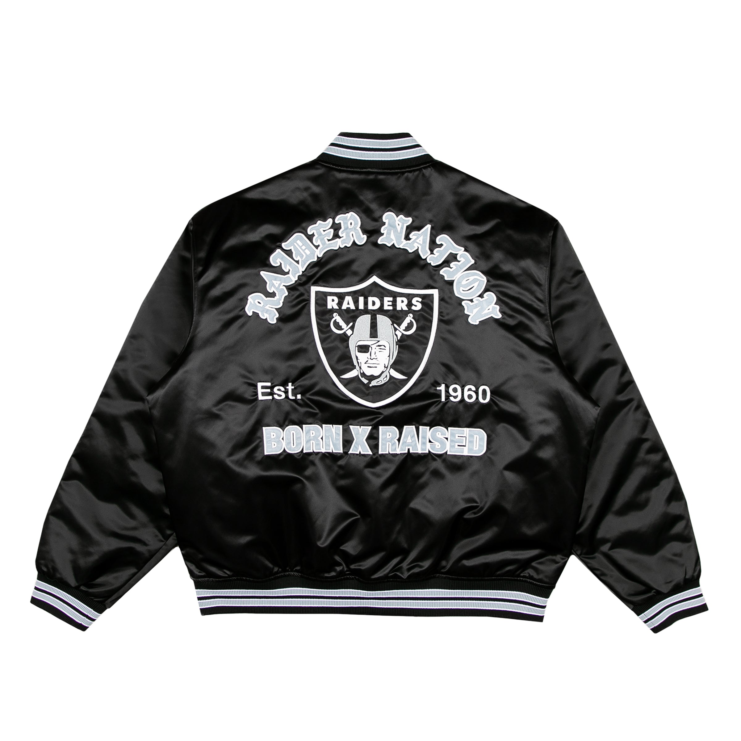 BORN X RAISED + RAIDERS STADIUM JACKET: BLACK – Born X Raised