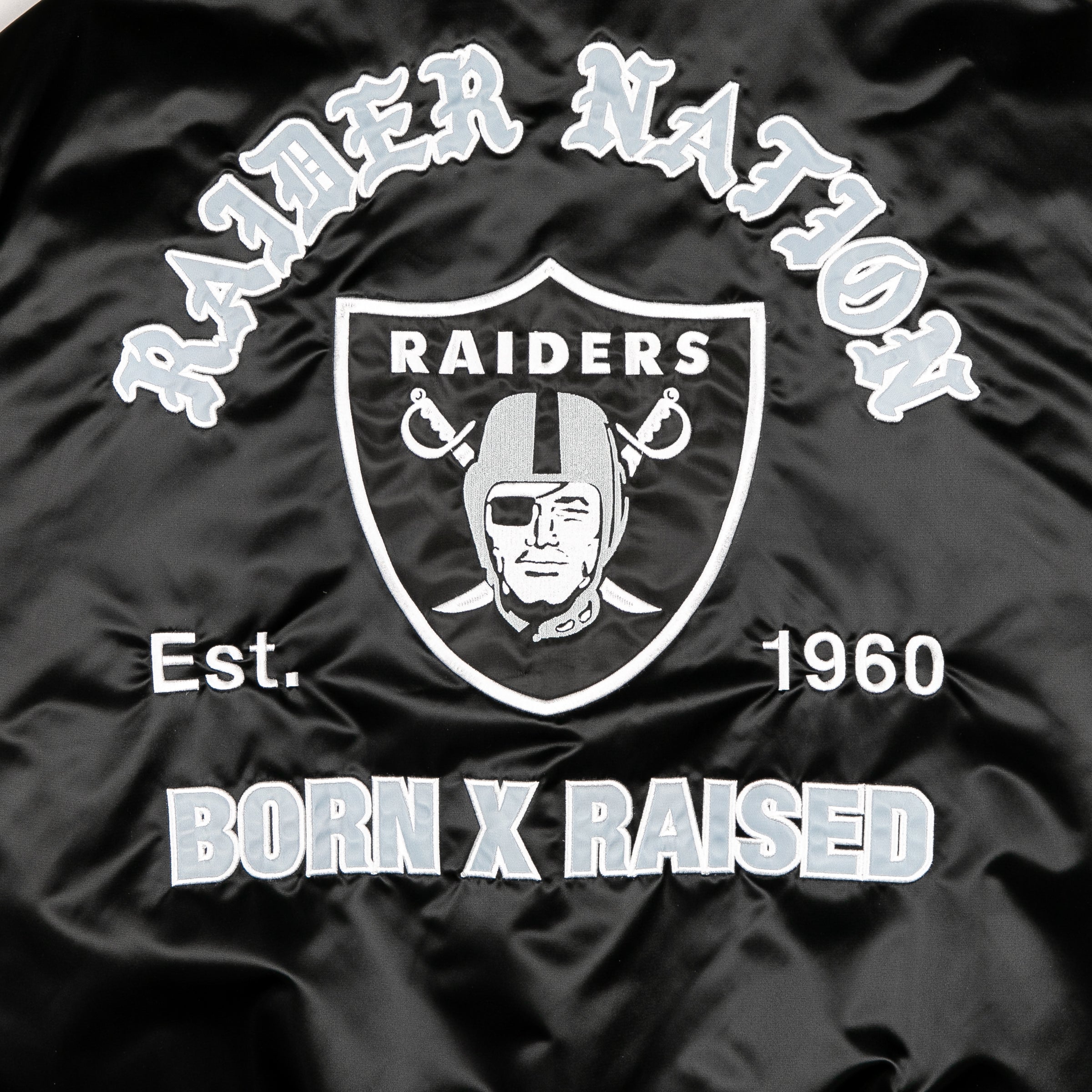 BORN X RAISED + RAIDERS STADIUM JACKET: BLACK – Born X Raised