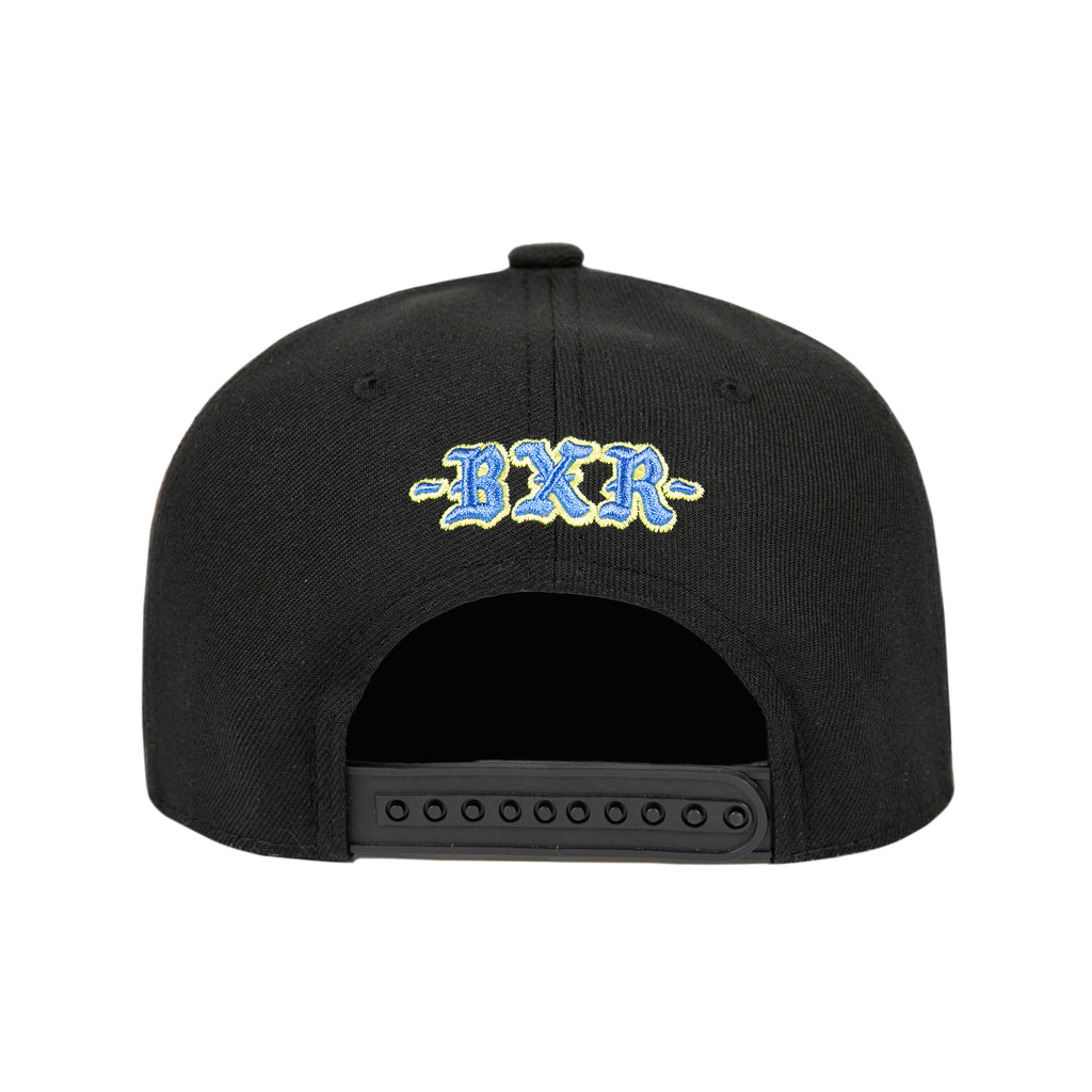 ROCKER SNAPBACK HAT: BLACK / BLUE – Born X Raised