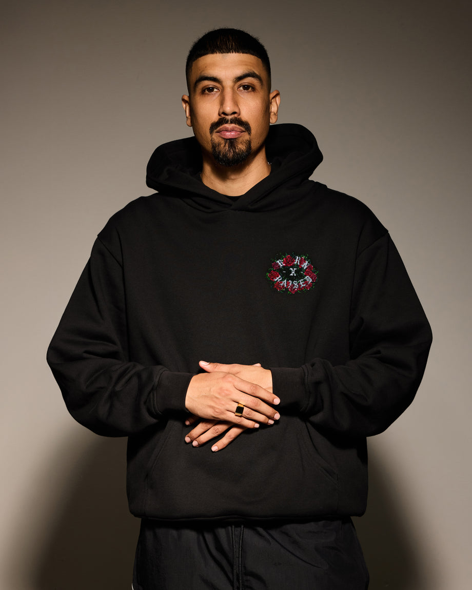 ROSES ROCKER HOODIE: BLACK – Born X Raised