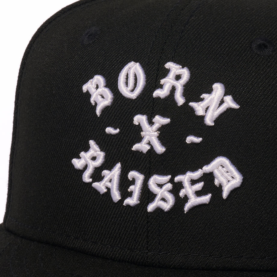 BORN X RAISED + SHORELINE MAFIA ROCKER FITTED: BLACK – Born X Raised