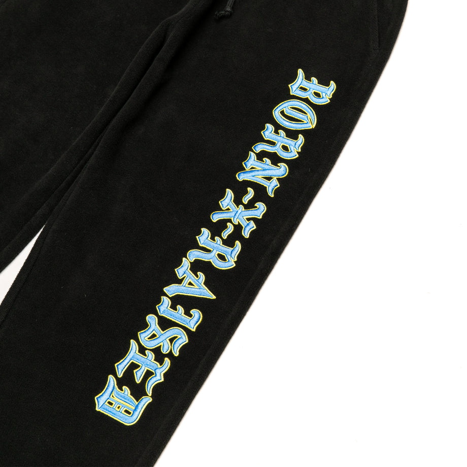 BXR EMBROIDERED INSIDE OUT SWEATPANTS: BLACK – Born X Raised