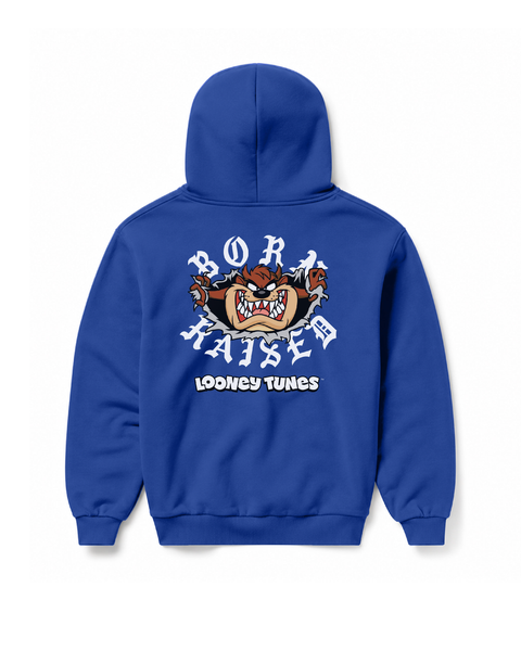 BORN X RAISED + LOONEY TUNES TAZ ROCKER HOODIE: ROYAL BLUE – Born