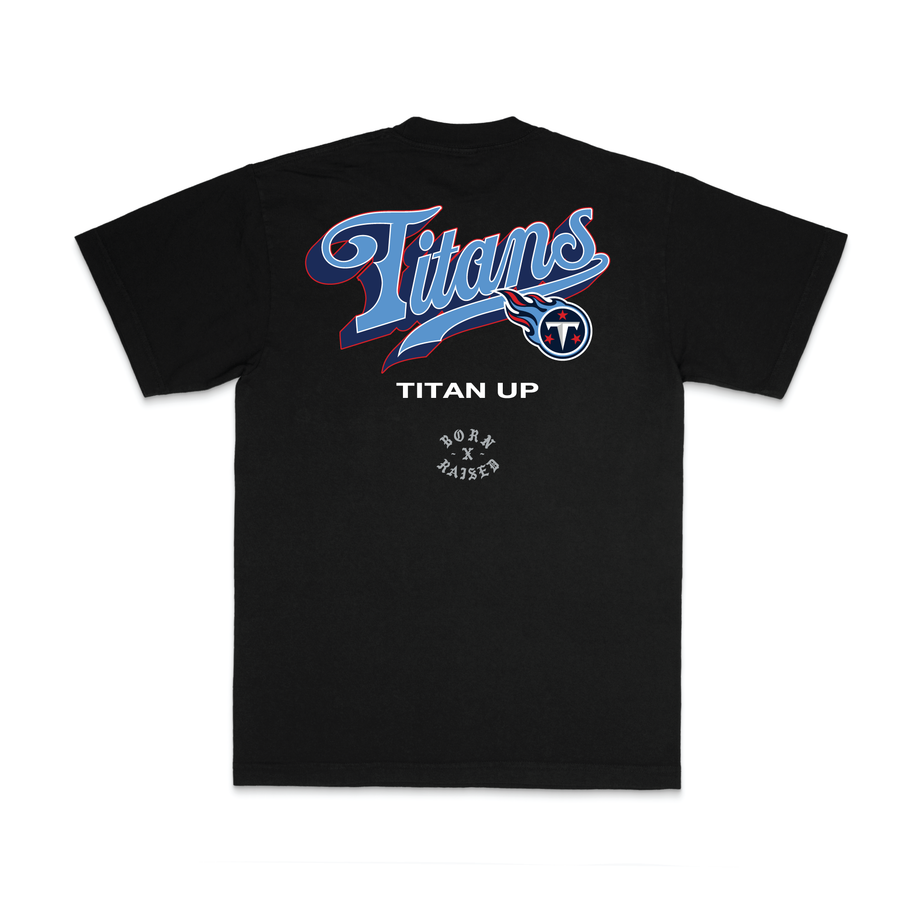 BORN X RAISED + TITANS PRO SCRIPT TEE: BLACK – Born X Raised