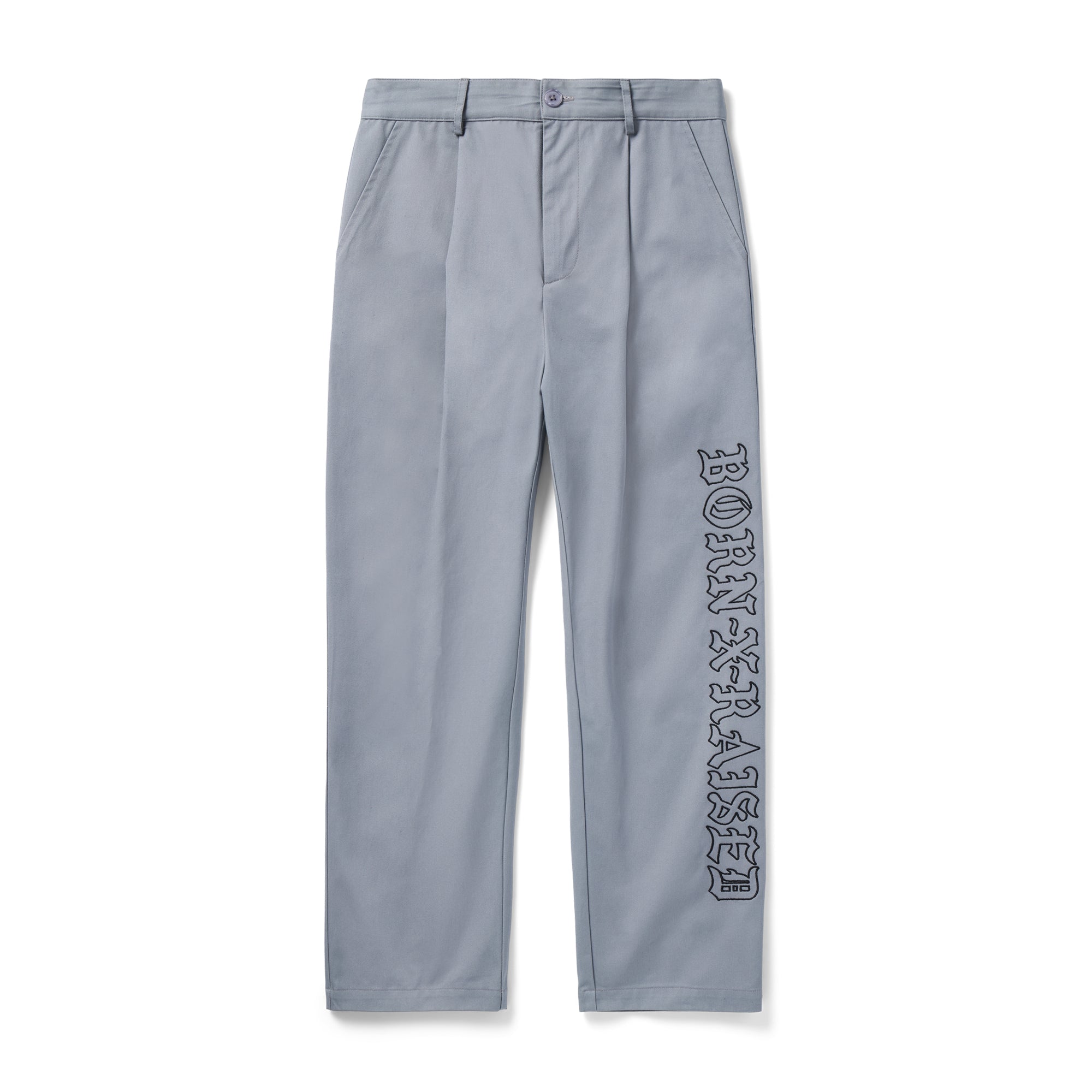BXR EMBROIDERED WORK PANTS: GREY/BLACK