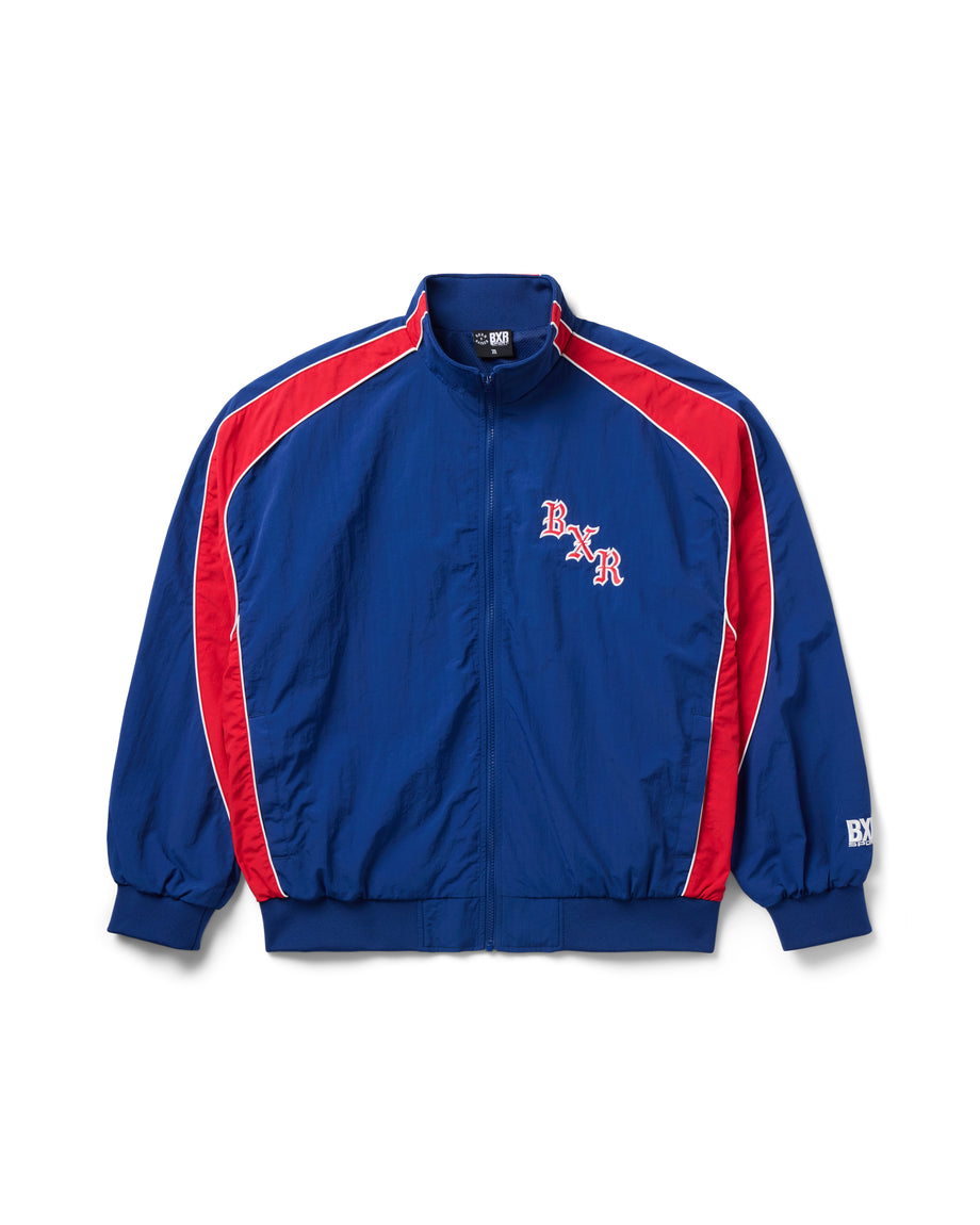 BXR SPORT WARM-UP WINDBREAKER: NAVY W/ RED – Born X Raised