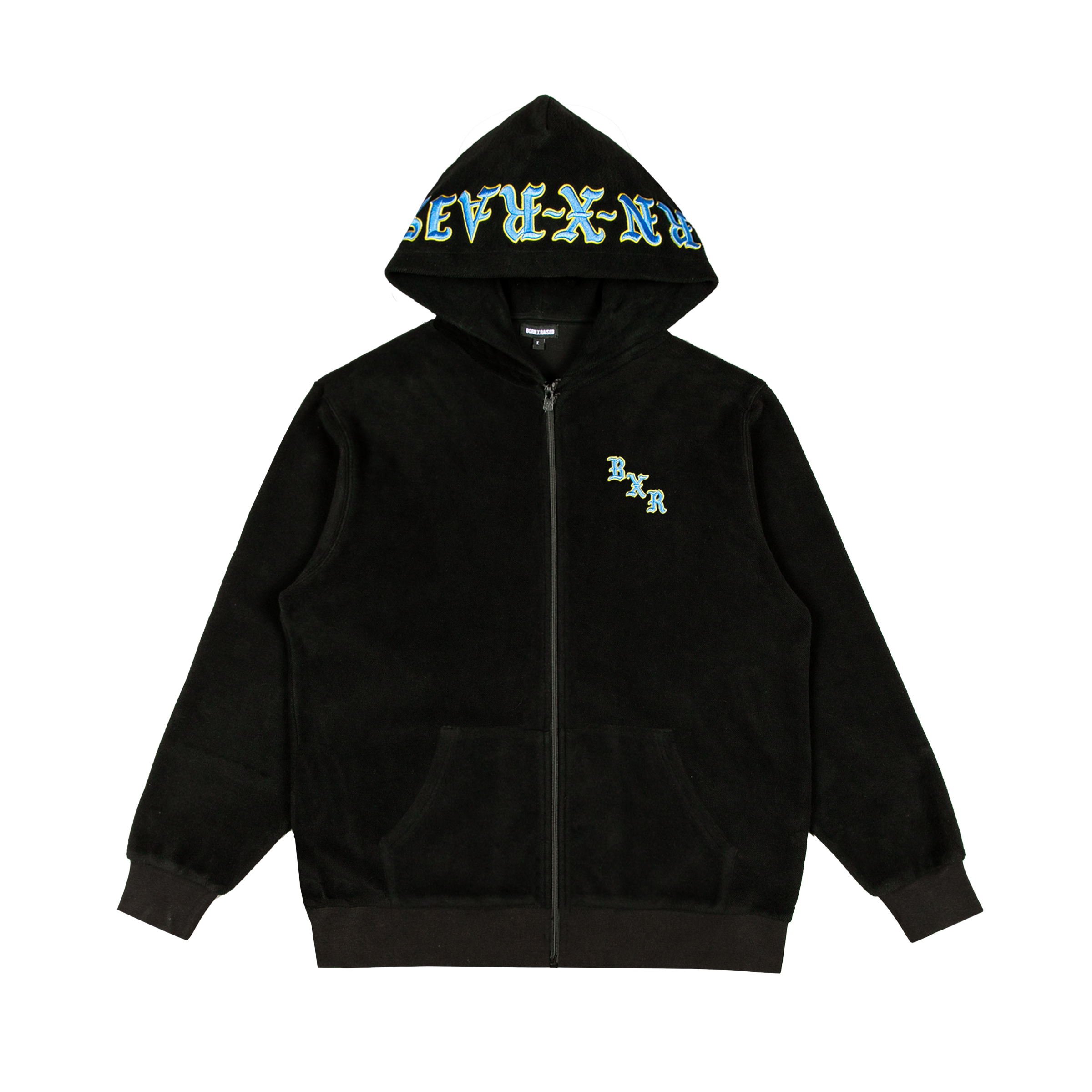 BXR EMBROIDERED INSIDE OUT ZIP-UP HOODIE: BLACK – Born X Raised