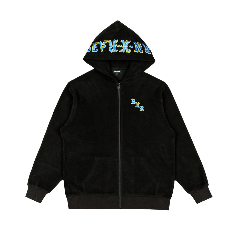 BXR EMBROIDERED INSIDE OUT ZIP-UP HOODIE: BLACK – Born X Raised