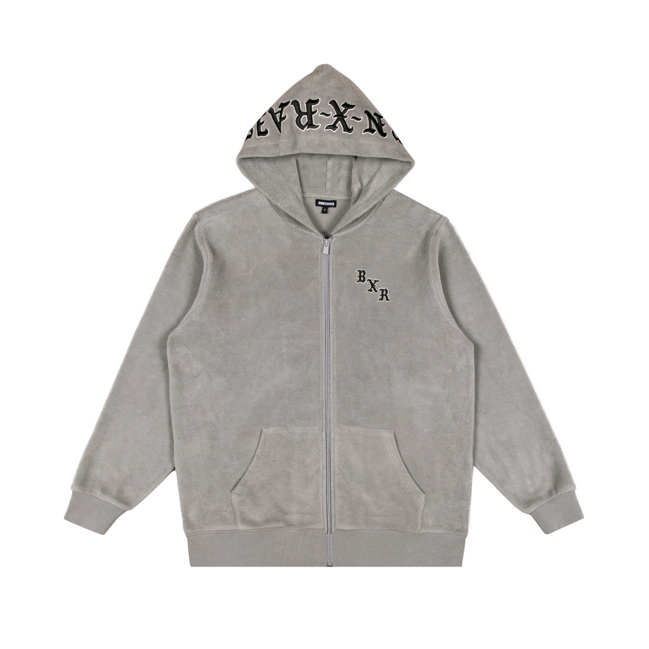 BXR EMBROIDERED INSIDE OUT ZIP-UP HOODIE: GREY – Born X Raised
